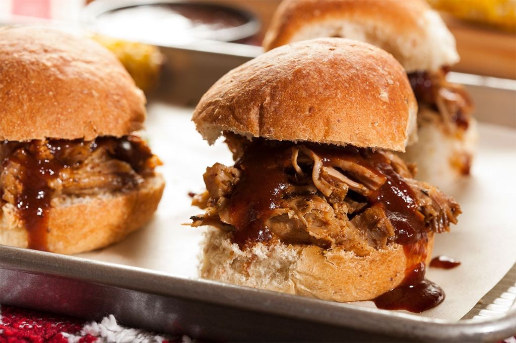 Pulled pork sliders with tangy barbecue sauce
