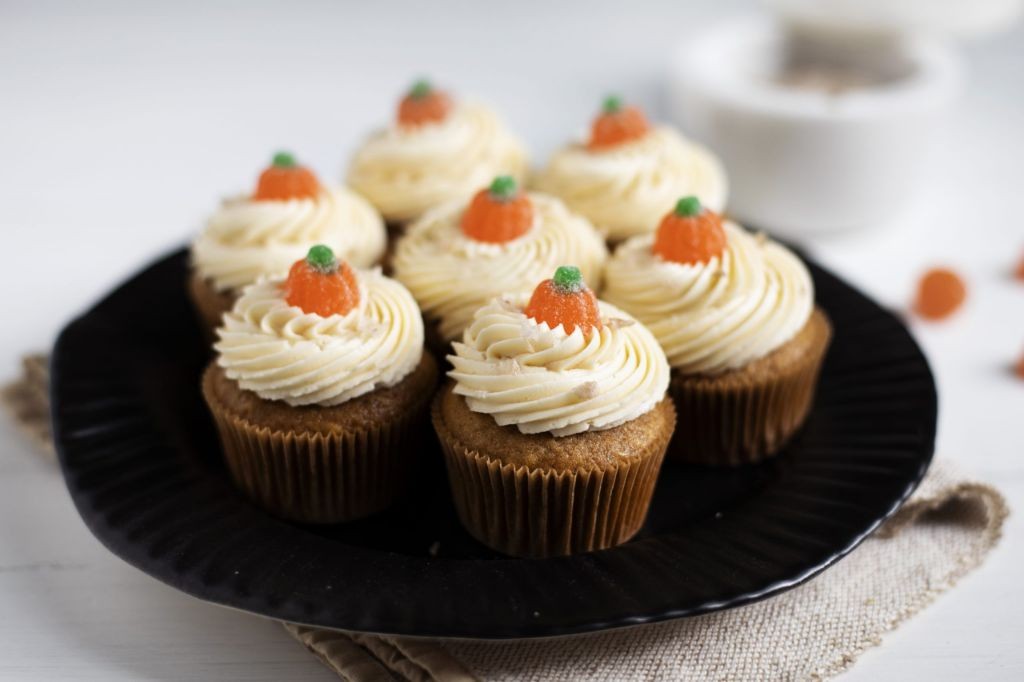 Pumpkin Cupcakes with Salted Caramel Frosting