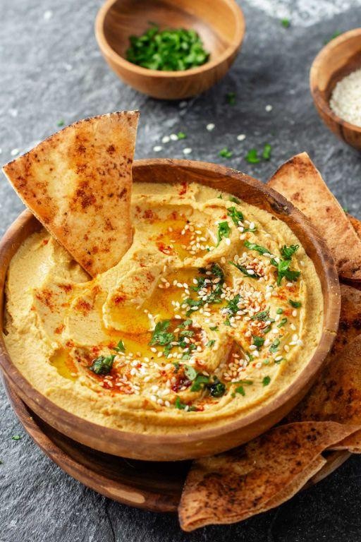 Pumpkin Hummus with Whole Wheat Pita