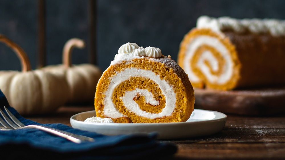 Pumpkin Roll with Cinnamon Whipped Cream
