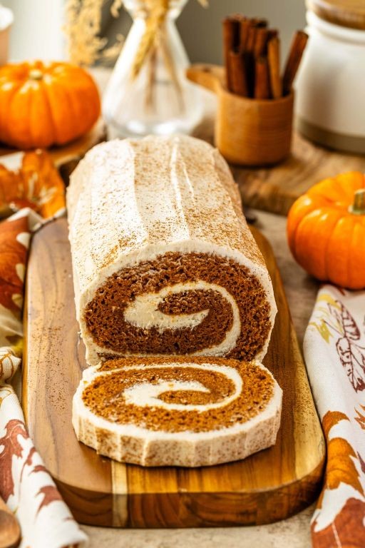 Pumpkin Roll with Espresso Cream Filling