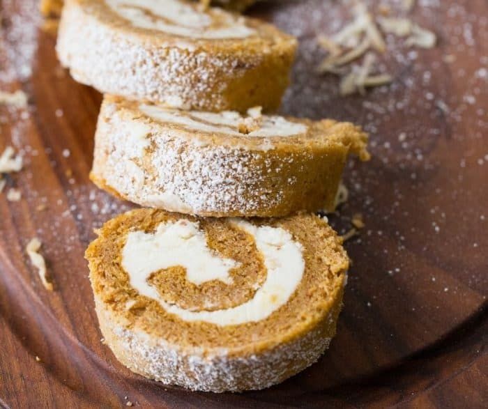 Pumpkin Roll with Toasted Coconut