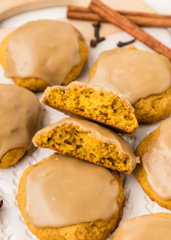 Pumpkin Spice Cookies with Maple Glaze