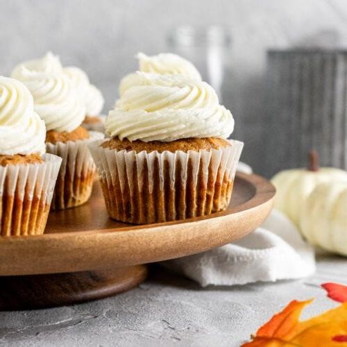 Pumpkin Spice Cupcakes with Maple Frosting