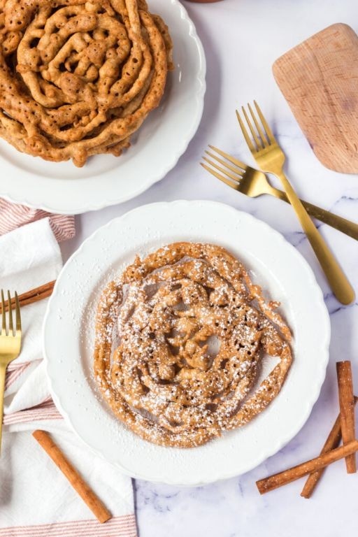 Pumpkin Spice Funnel Cake with Maple Syrup