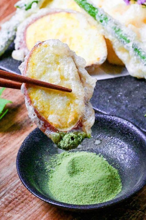 Pumpkin Tempura with Matcha Salt