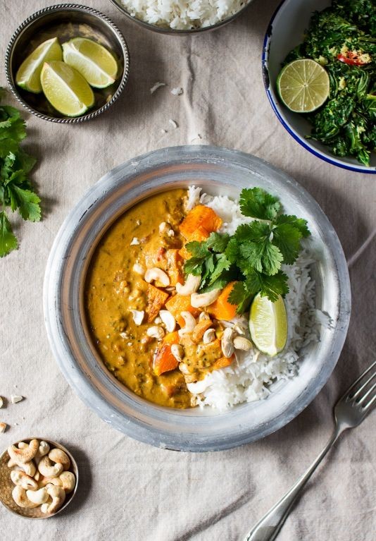 Pumpkin and coconut milk curry