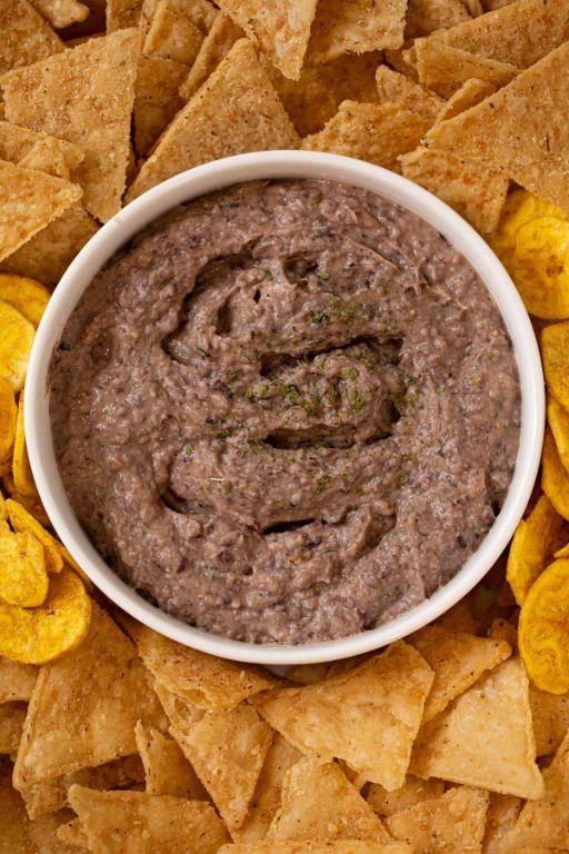 Pureed Black Bean Dip with Greek Yogurt