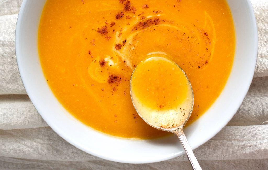 Pureed butternut squash soup