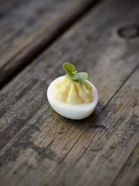 Quail Egg Deviled Eggs with Truffle Oil