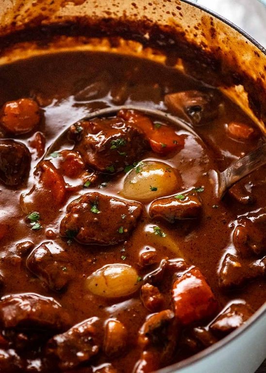 Quick Bourguignon-Style Beef Stew