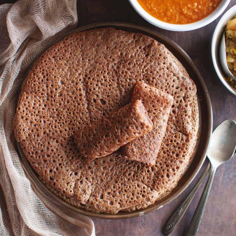 Quick Fermented Injera with Yeast