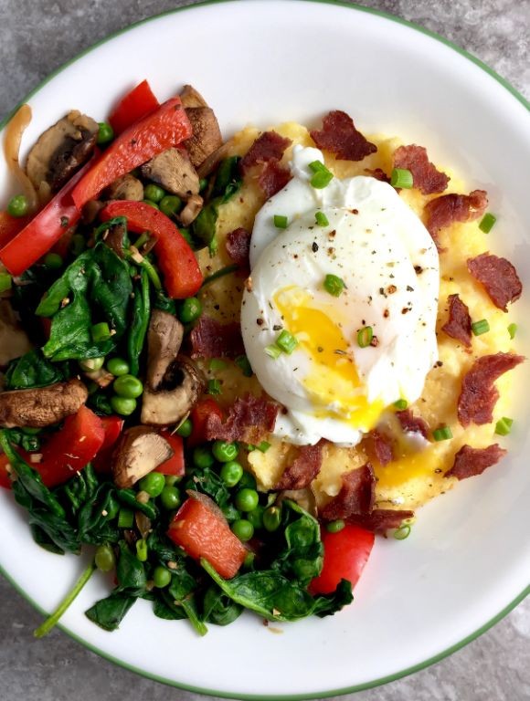Quick Grits Breakfast Bowl with Eggs