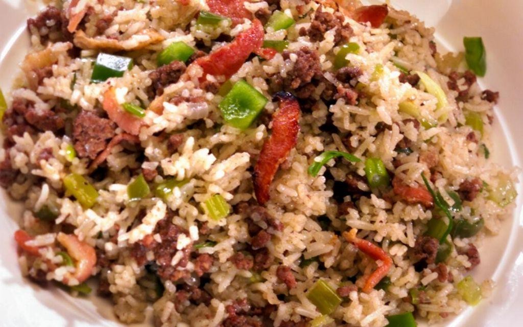 Quick and Easy Dirty Rice with Bacon