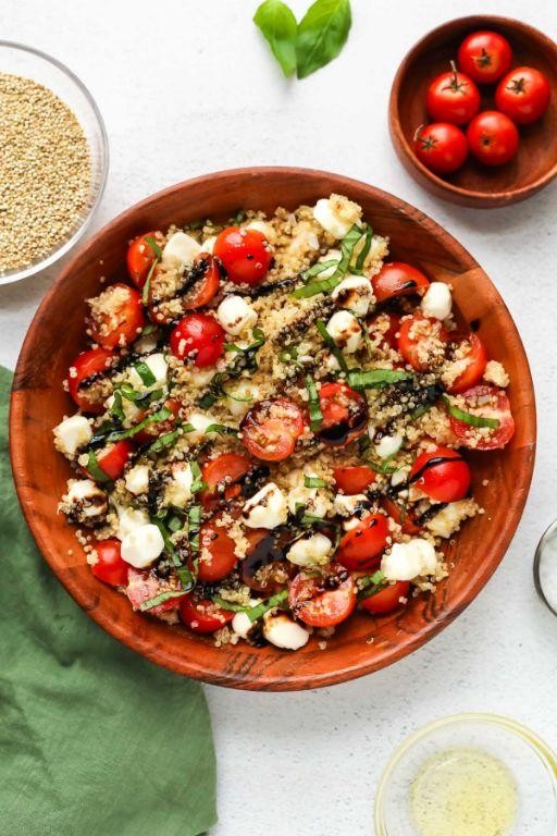 Quinoa Caprese Salad with Balsamic Glaze
