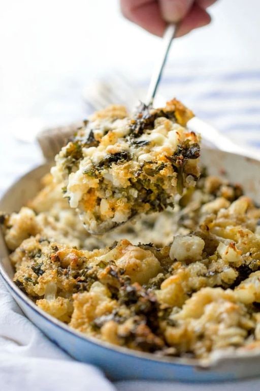 Quinoa and Kale Casserole with Cheese