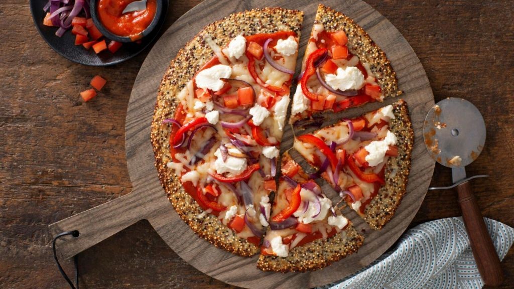 Quinoa and Kale Pizza with a Cauliflower Crust