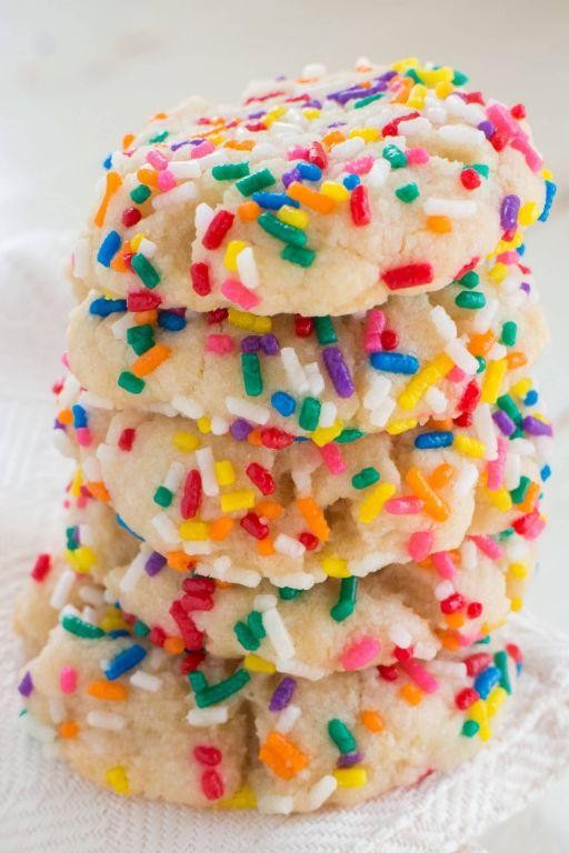 Rainbow Butter Cookies with Sprinkles