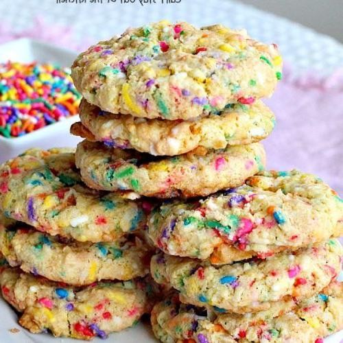 Rainbow Coconut Cookies