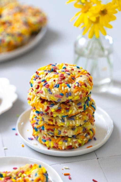 Rainbow Lemon Glazed Cookies