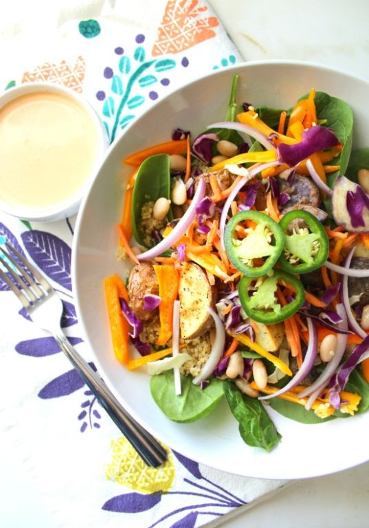 Rainbow Veggie Buddha Bowl with Tahini Dressing
