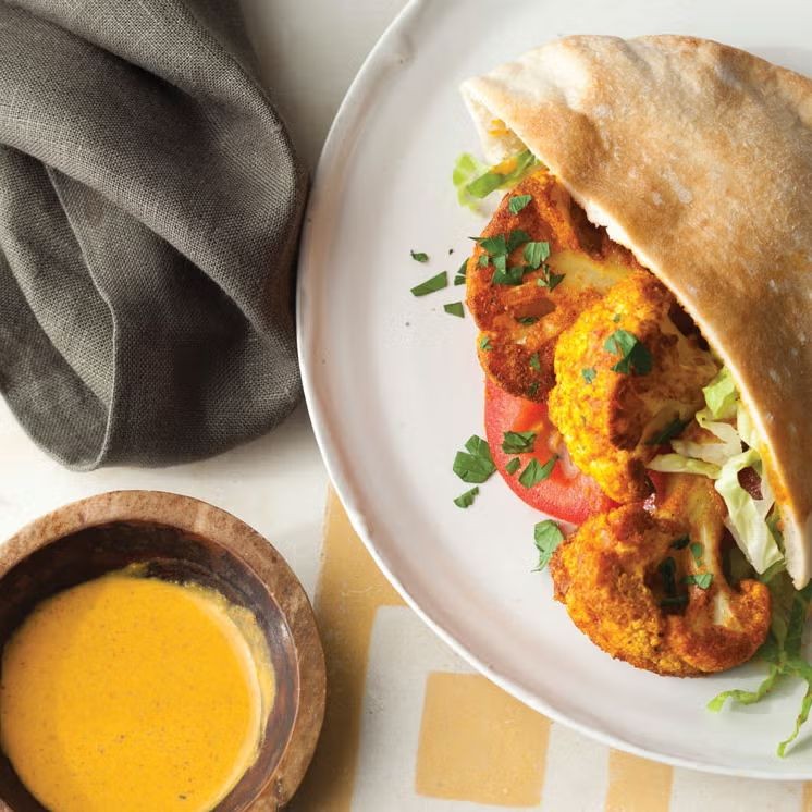 Ras el Hanout Roasted Cauliflower with Tahini