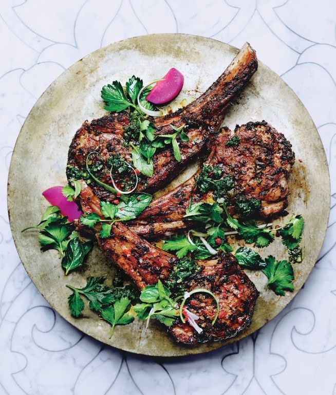 Ras el Hanout Spiced Lamb Chops with Mint