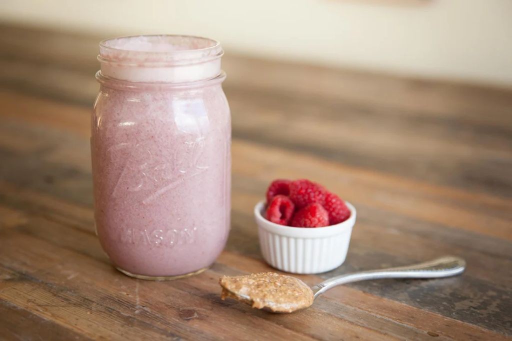 Raspberry Almond Butter Smoothie