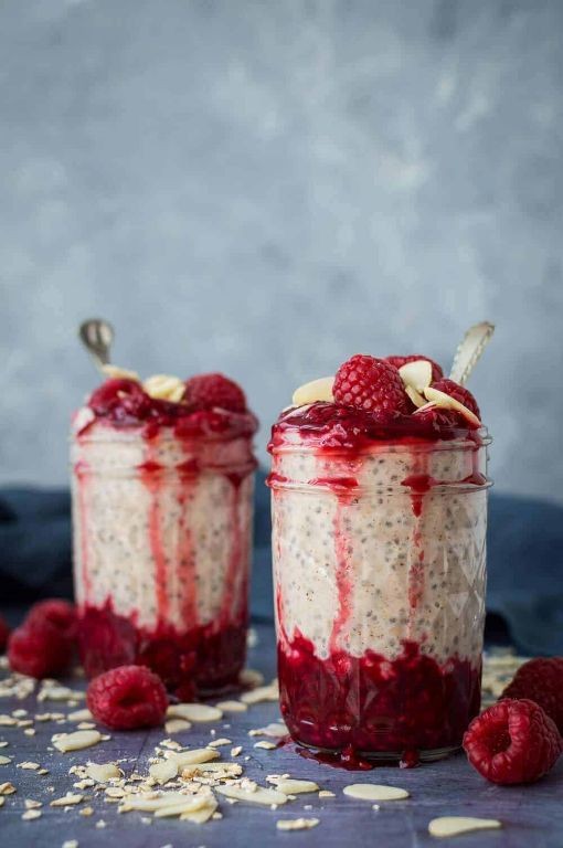 Raspberry Almond Overnight Oats
