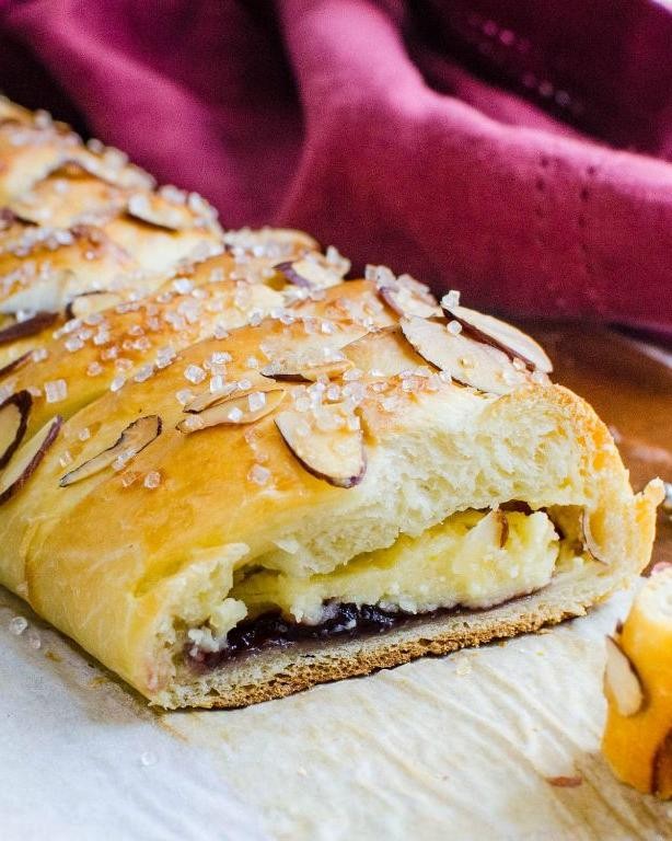 Raspberry Almond Sweet Sourdough Braid