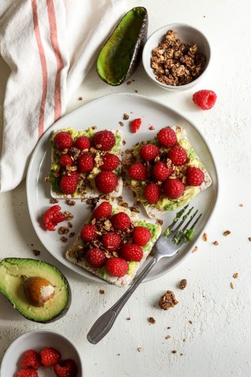 Raspberry Avocado Toast with Seeds