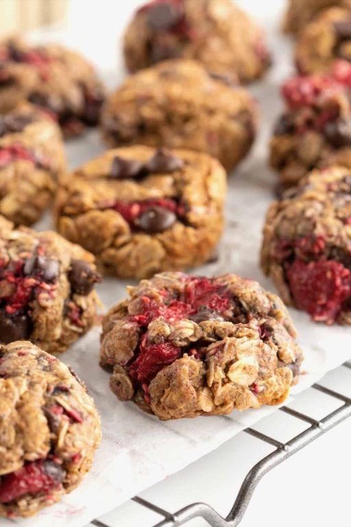 Raspberry Chocolate Chip Breakfast Cookies