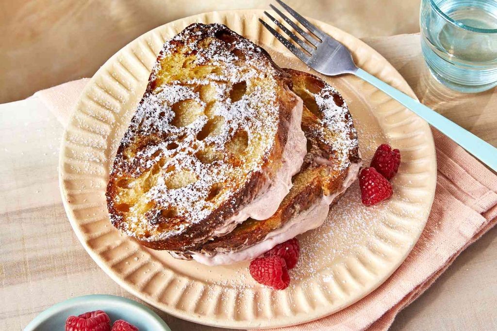 Raspberry Cream Cheese Stuffed French Toast