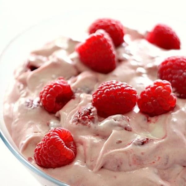 Raspberry Fluff Salad with Cream Cheese