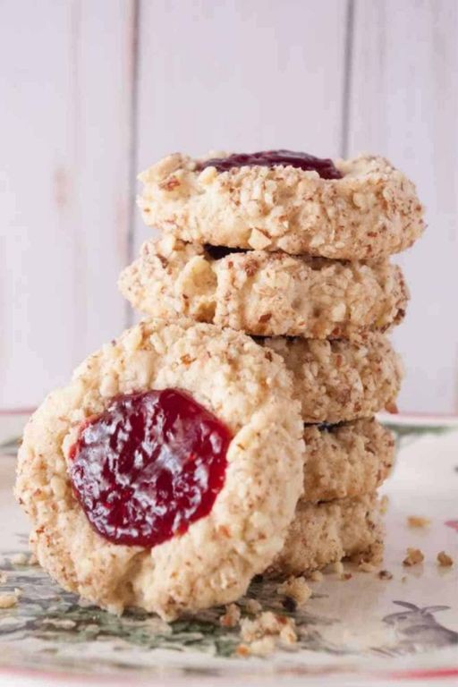 Raspberry Oatmeal Thumbprint Cookies