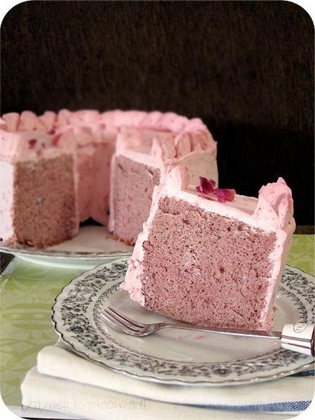 Raspberry Rose Chiffon Cake