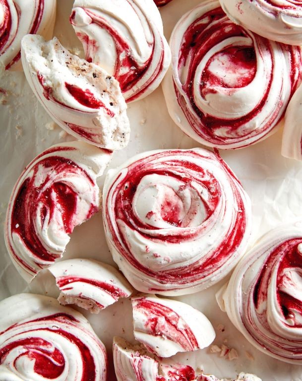 Raspberry Swirl Divinity Chews