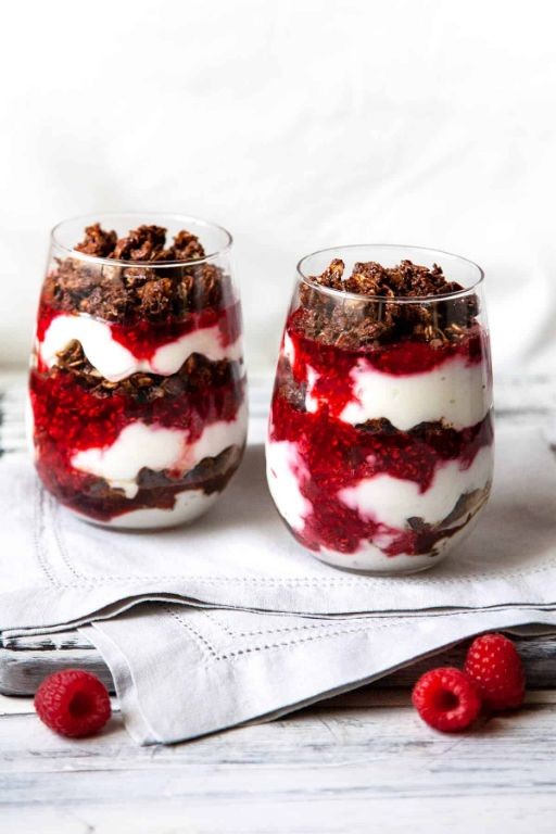 Raspberry Yogurt Parfait with Granola