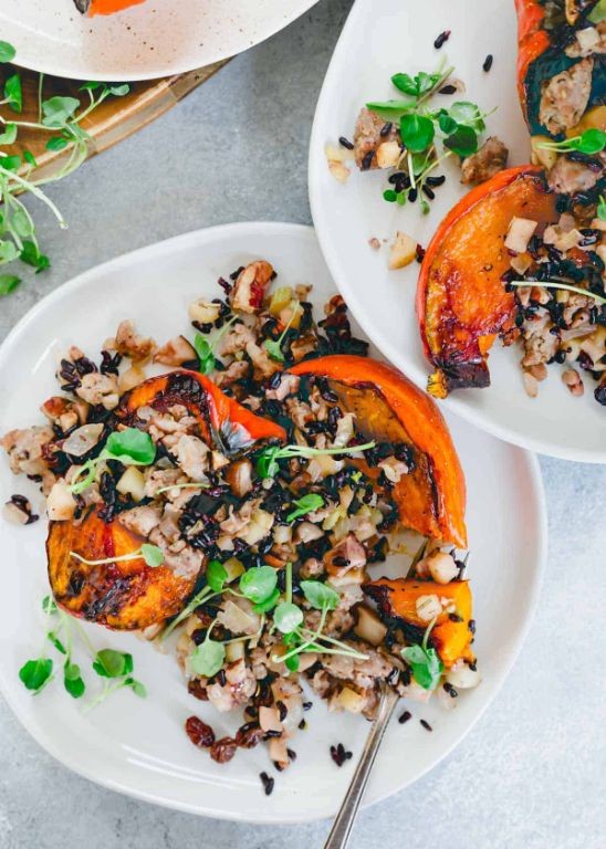 Red Kuri Squash and Cranberry Stuffing