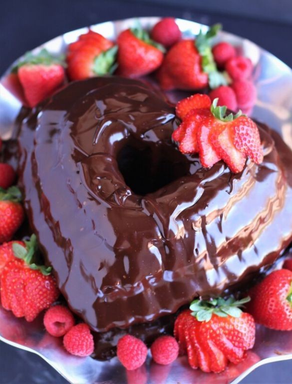 Red Velvet Bundt Cake with Chocolate Ganache