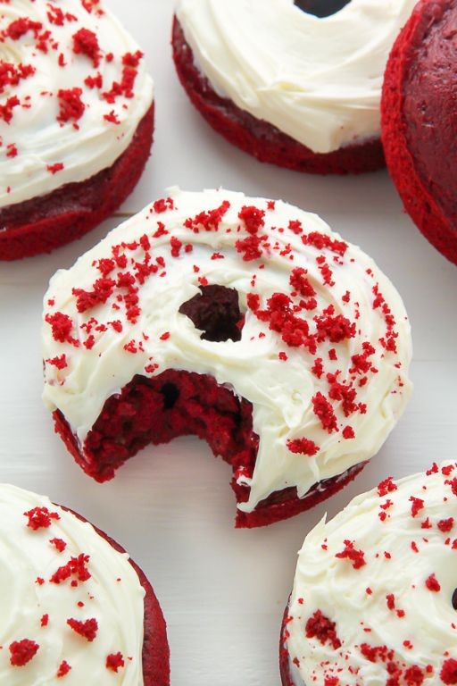 Red Velvet Cake Donuts with Cream Cheese Frosting