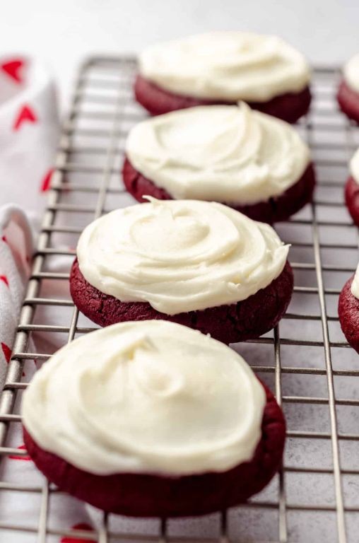 Red Velvet Cookies with Cream Cheese Frosting