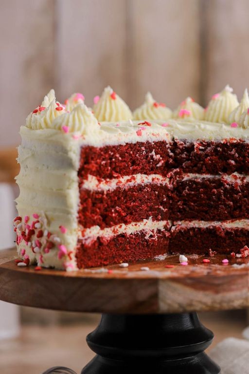 Red Velvet Princess Cake with Cream Cheese Frosting