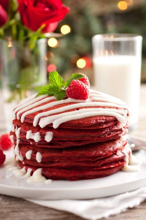 Red Velvet Souffle Pancakes