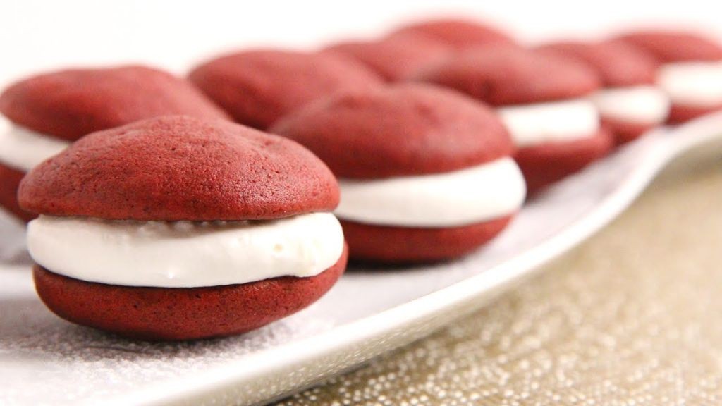 Red Velvet Whoopie Pies with Marshmallow Filling
