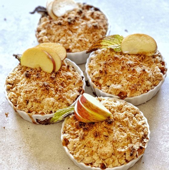 Rhubarb Apple Bread with Oat Crumble