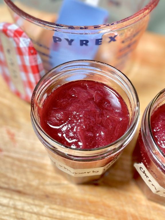 Rhubarb Cherry Bourbon Jam