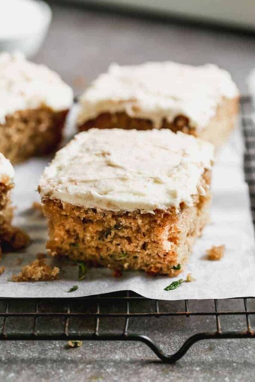 Rhubarb Zucchini Bread with Cream Cheese Frosting