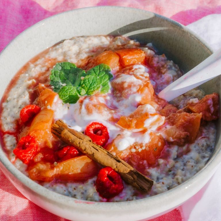 Rhubarb and Coconut Keto Porridge