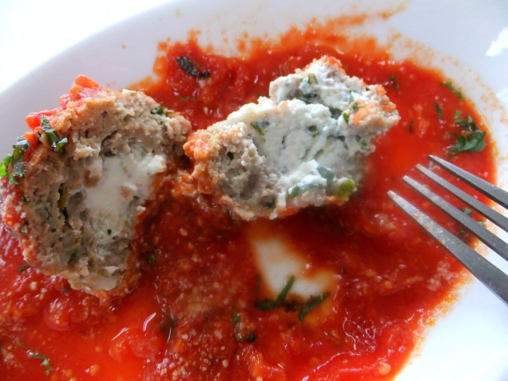 Ricotta and Spinach Stuffed Meatballs